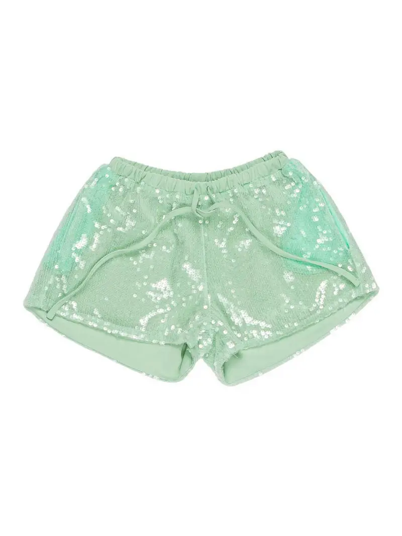 Shorts Con Paillettes Verde