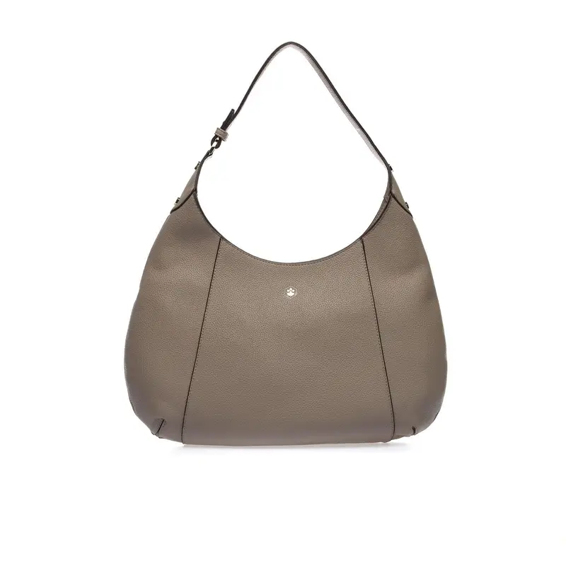 Hobo bag marrone con logo esterno