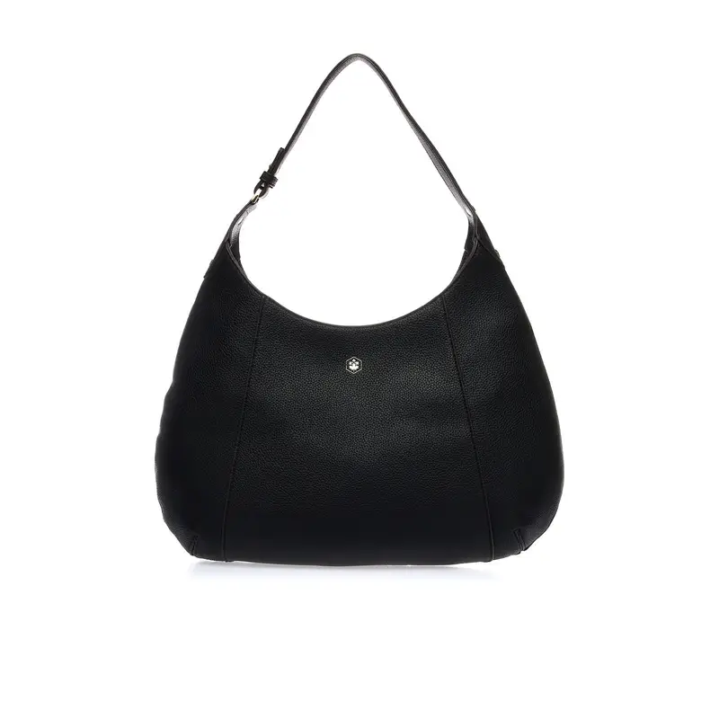 Hobo bag nera con logo esterno