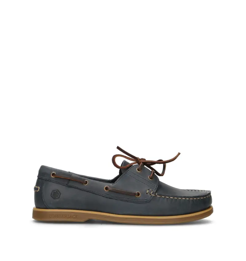 Scarpa barca uomo indaco in pelle Vario