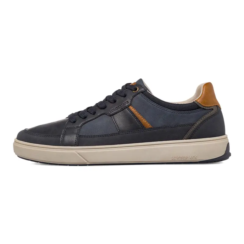 Sneakers blu da uomo con logo laterale stampato