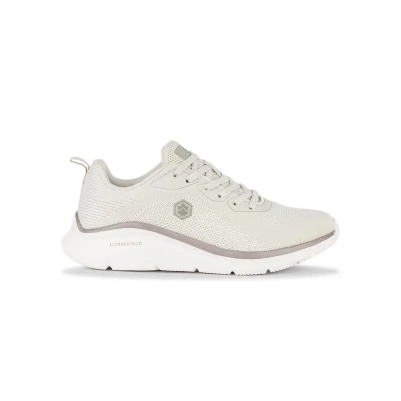 Sneakers running bianche da donna con stemma laterale