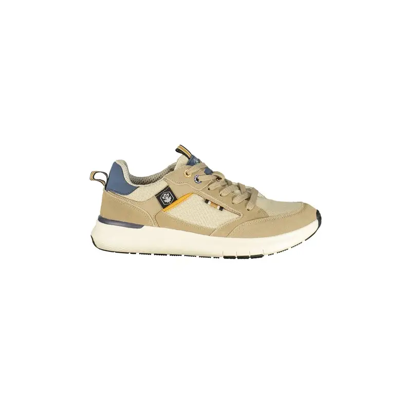 Sneakers Uomo Beige Dettagli a Contrasto