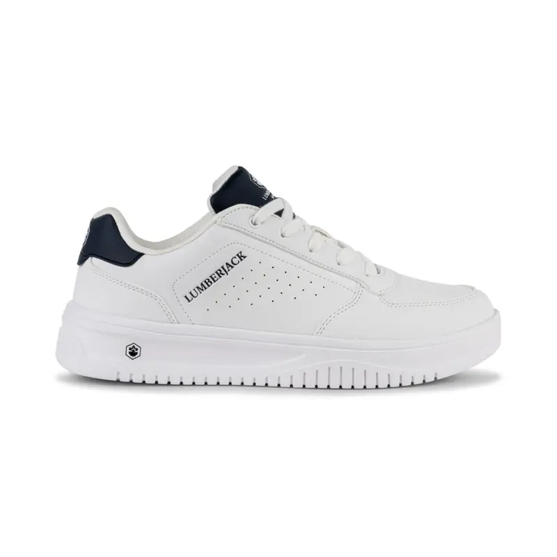 Sneakers uomo bianche da basket con scritta logo laterale