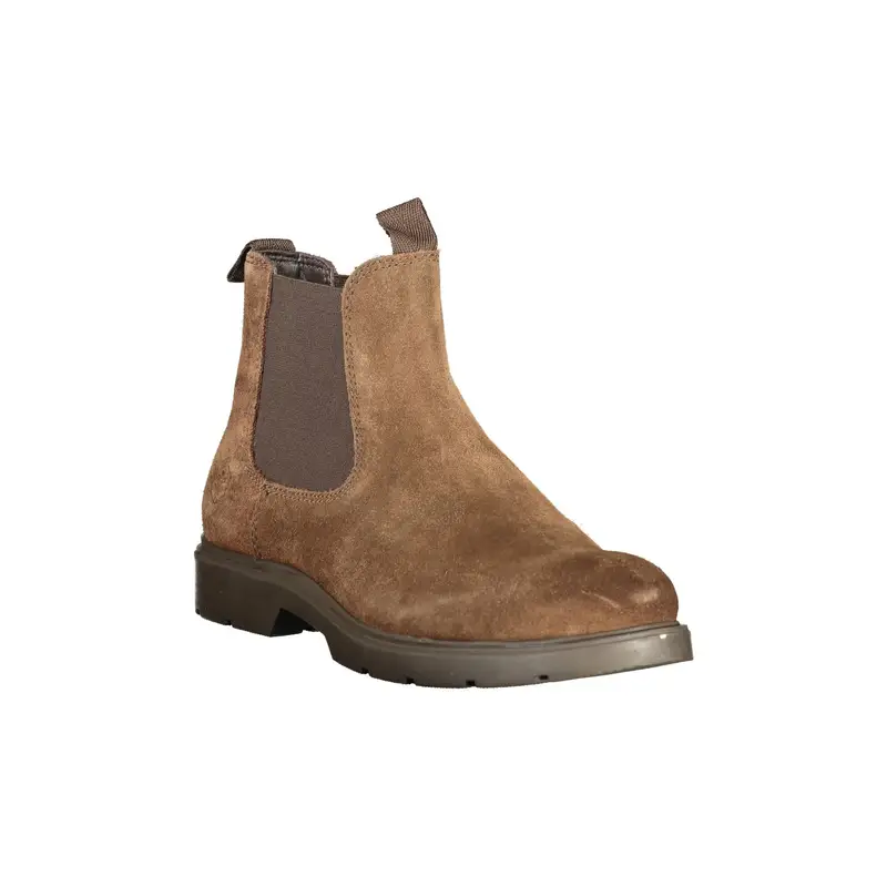 Stivaletti Pelle Uomo Marroni Stampa Logo Marrone miniatura 2