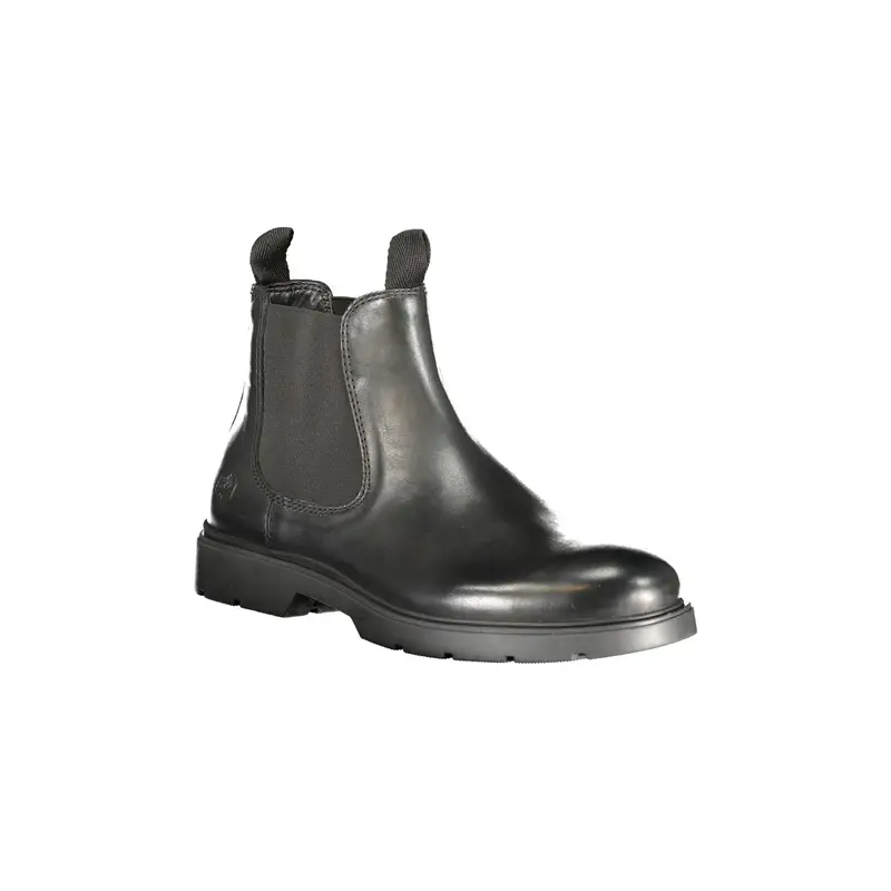 Lumberjack Stivaletti Uomo Nero in Pelle con Stampa Logo miniatura 2