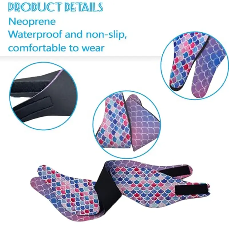 LUMOOM 2 fasce da nuoto per bambini, paraorecchie in neoprene con elevata elasticità, fascia impermeabile per adulti miniatura 3