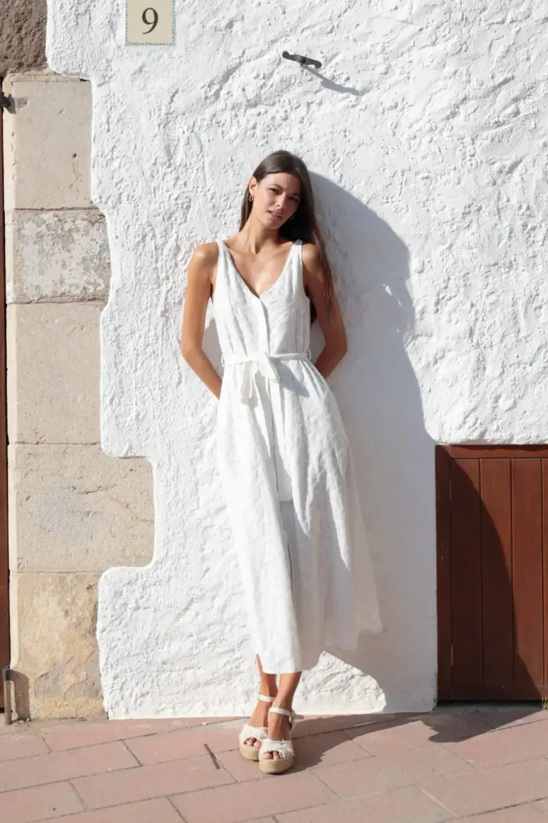 ABITO LUNGO SMANICATO | Colore Bianco |