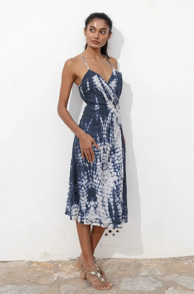 ABITO LUNGO TIE DYE | Colore Blu |