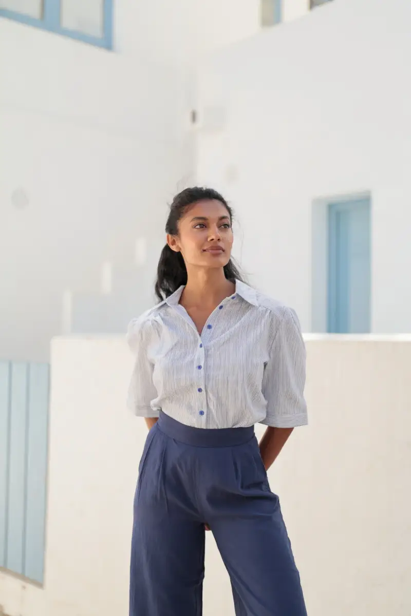 CAMICIA A RIGHE | Colore Blu |