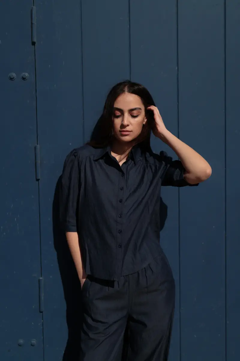 CAMICIA IN TINTA UNITA | Colore Blu |