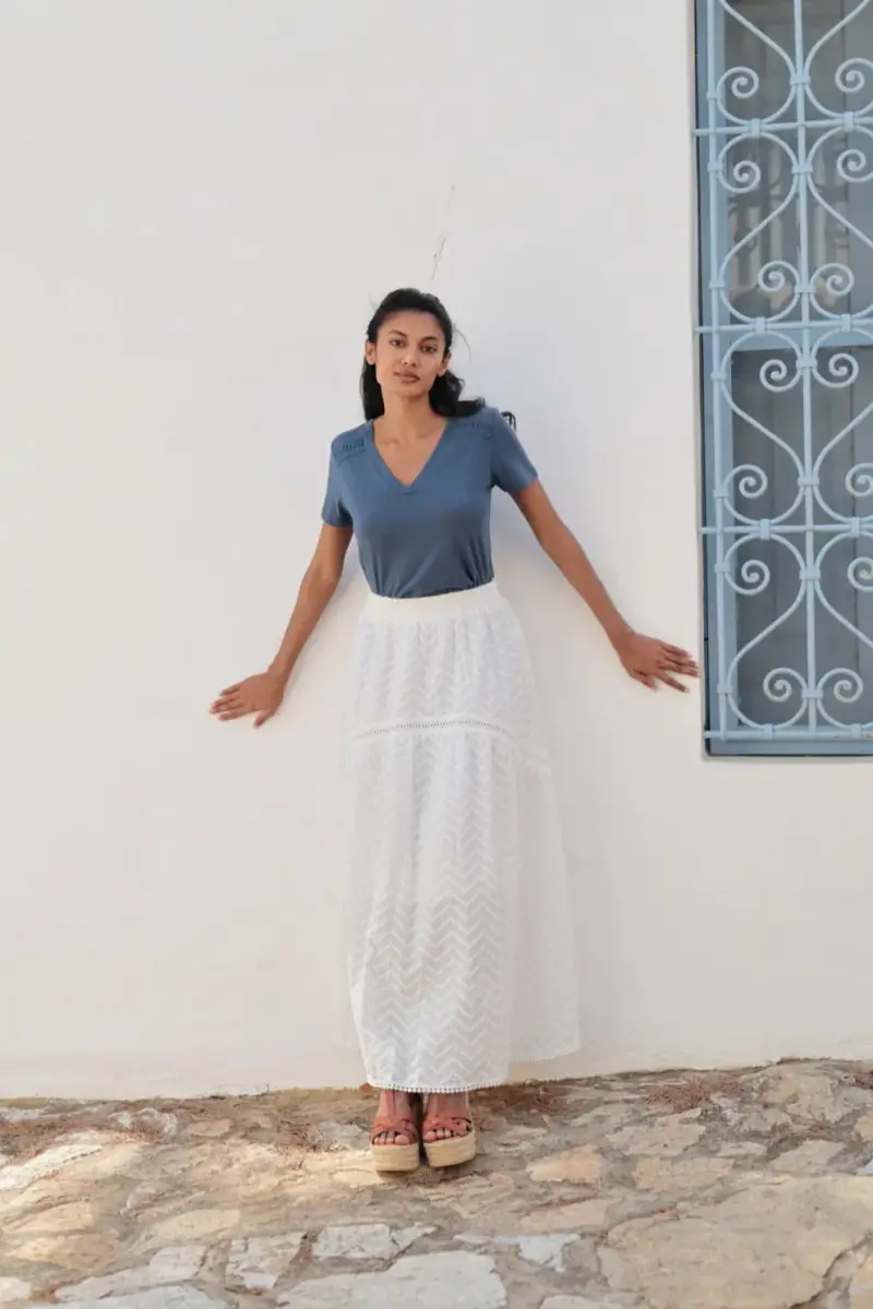 GONNA LUNGA CON MERLETTO | Colore Bianco |