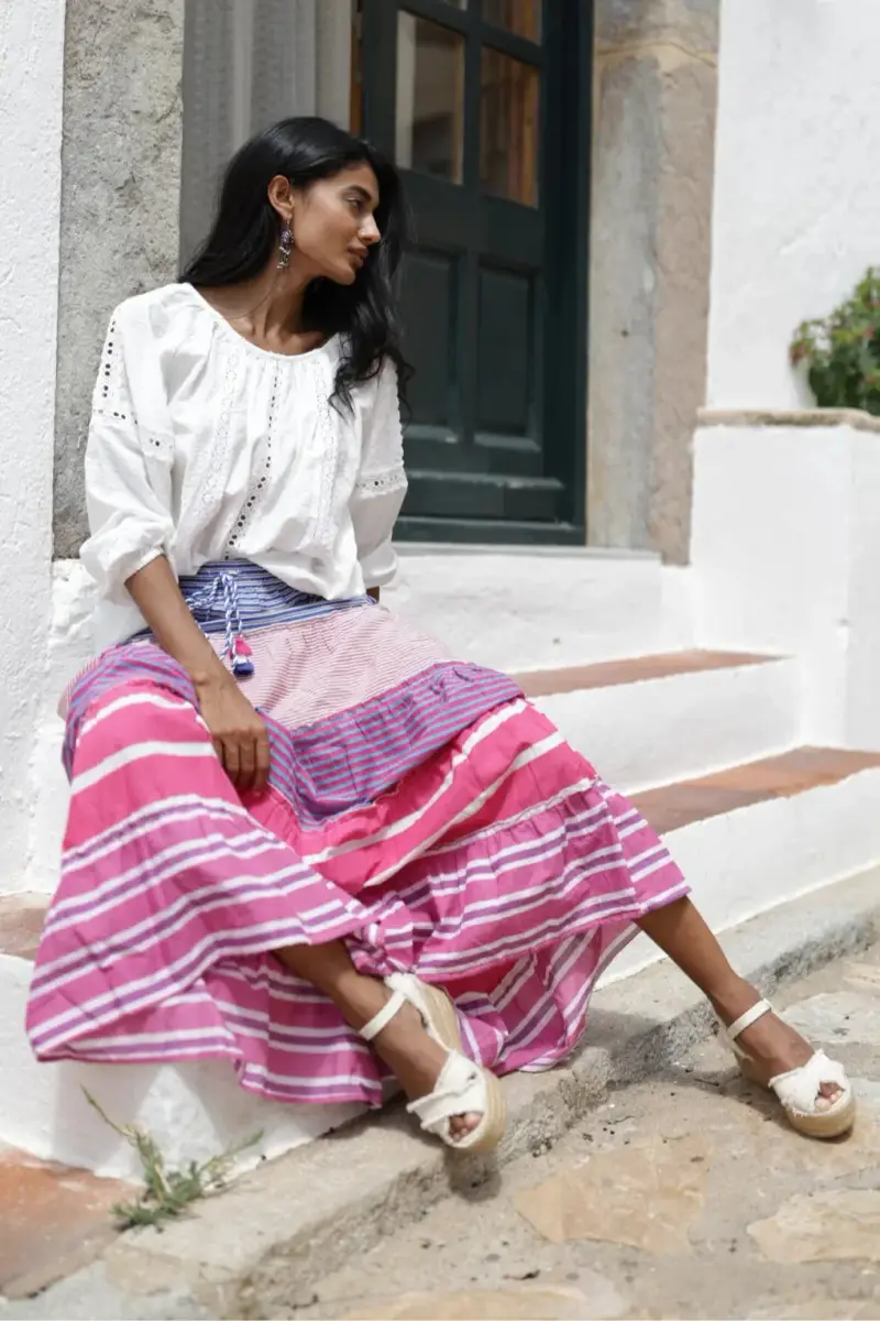 GONNA LUNGA FANTASIA A RIGHE | Colore Multi |