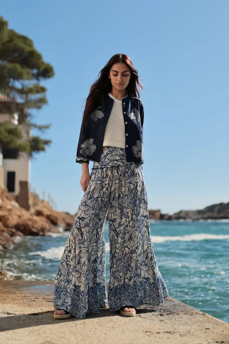 PANTALONE GONNA FLOREALE | Colore Blu |