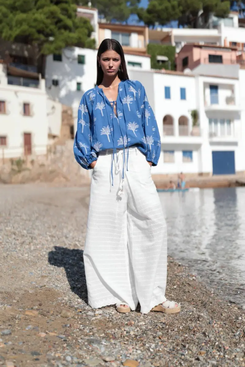 PANTALONE IN PIZZO SANGALLO | Colore Bianco |