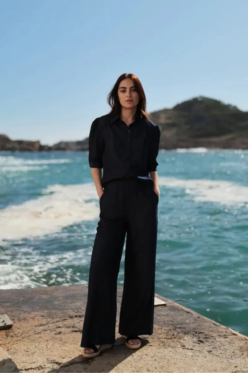 PANTALONE PALAZZO LUNA | Colore Blu |