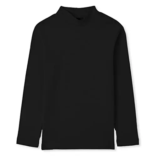 Lupetto nero bambino e bambina a collo alto – Maglia termica invernale in caldo cotone – Made in Italy – Morbido