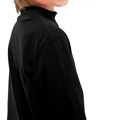 Lupetto nero bambino e bambina a collo alto – Maglia termica invernale in caldo cotone – Made in Italy – Morbido miniatura 3