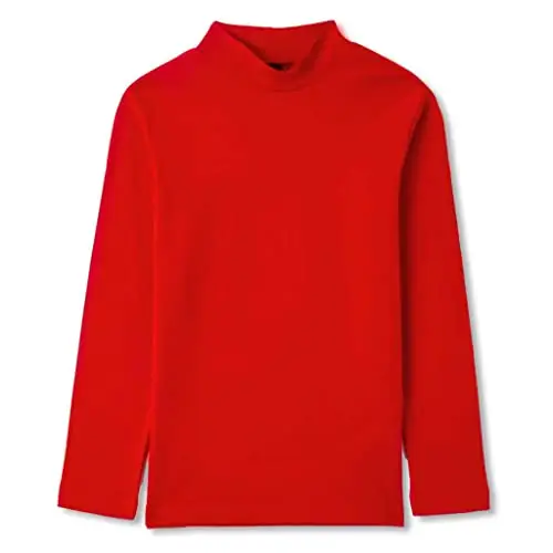 Lupetto rosso bambino e bambina in caldo cotone – Made in Italy – Maglia termica invernale a collo alto, morbidissima e