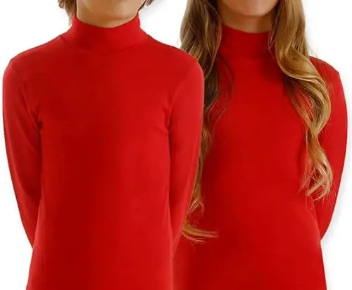 Lupetto rosso bambino e bambina in caldo cotone – Made in Italy – Maglia termica invernale a collo alto, morbidissima e miniatura 3