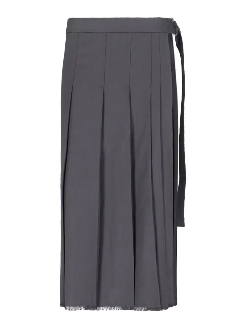 Gonna Midi In Misto Lana Grigio