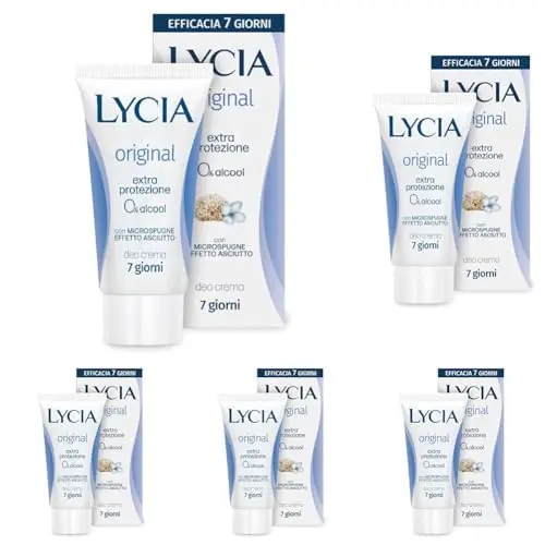 Lycia - Original Deodorante in crema, Extra Protezione per 7 giorni, Senza Alcool, Effetto Asciutto e Vellutato, con