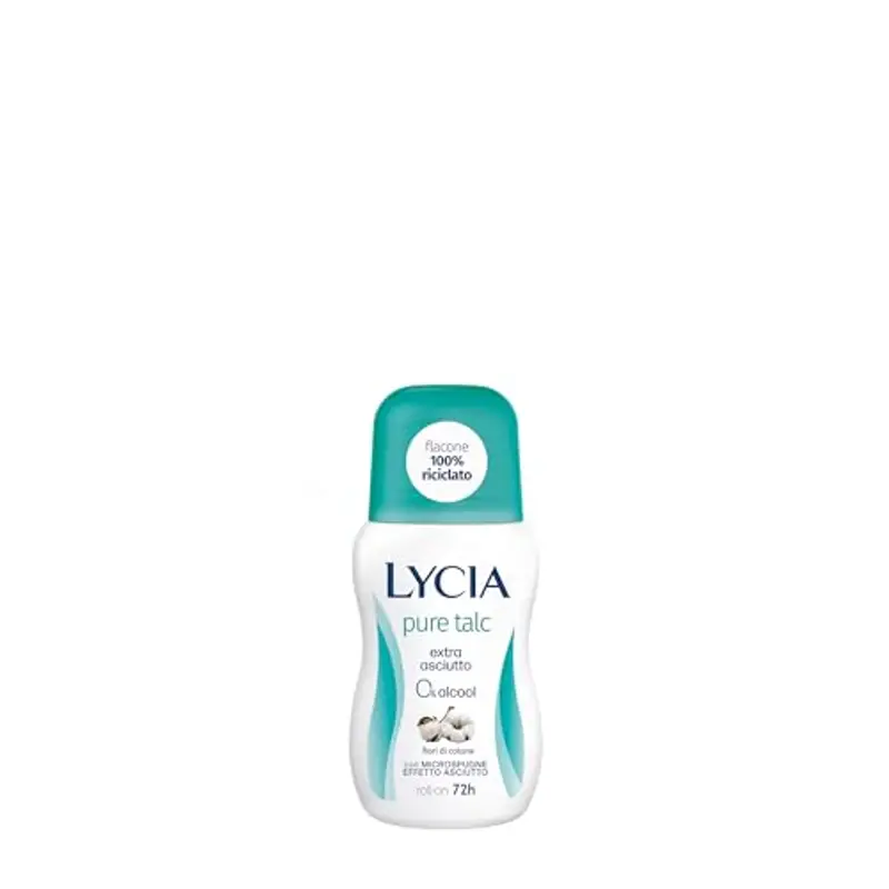Lycia, Original Deodorante Roll On con Antibatterico e Microspugne Effetto Asciutto per una Sensazione di Freschezza Durevole, Efficace fino a 48H, Senza Alcool, 50 ml