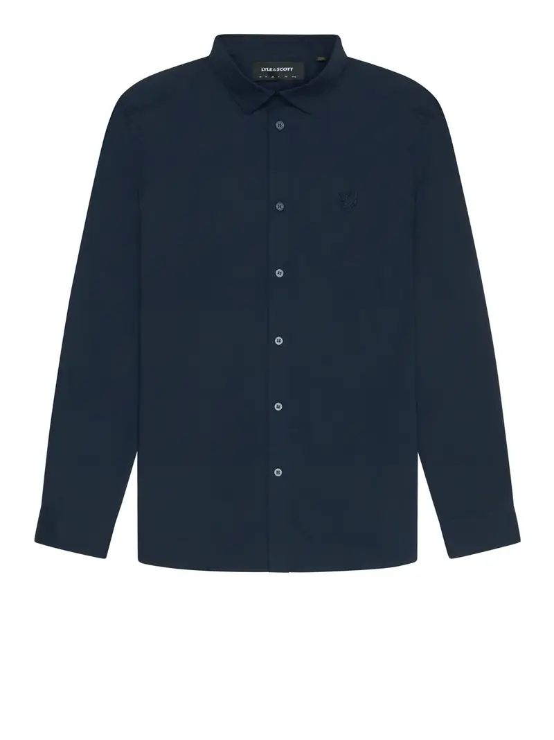 camicia classica lyle & scott tonal poplinda da uomo - blu