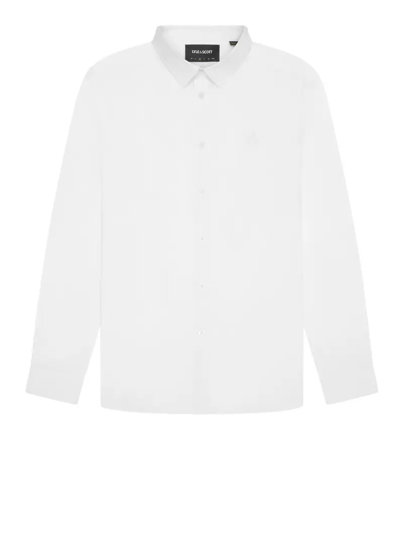 camicia classica lyle & scott tonal poplinda uomo - bianco