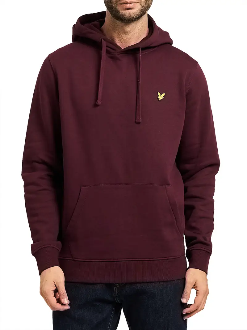 felpa cappuccio lyle & scott da uomo - bordeaux