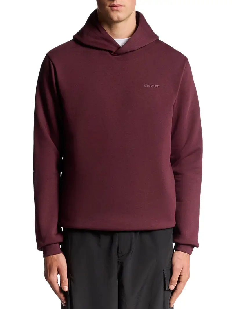 felpa cappuccio lyle & scott da uomo - bordeaux