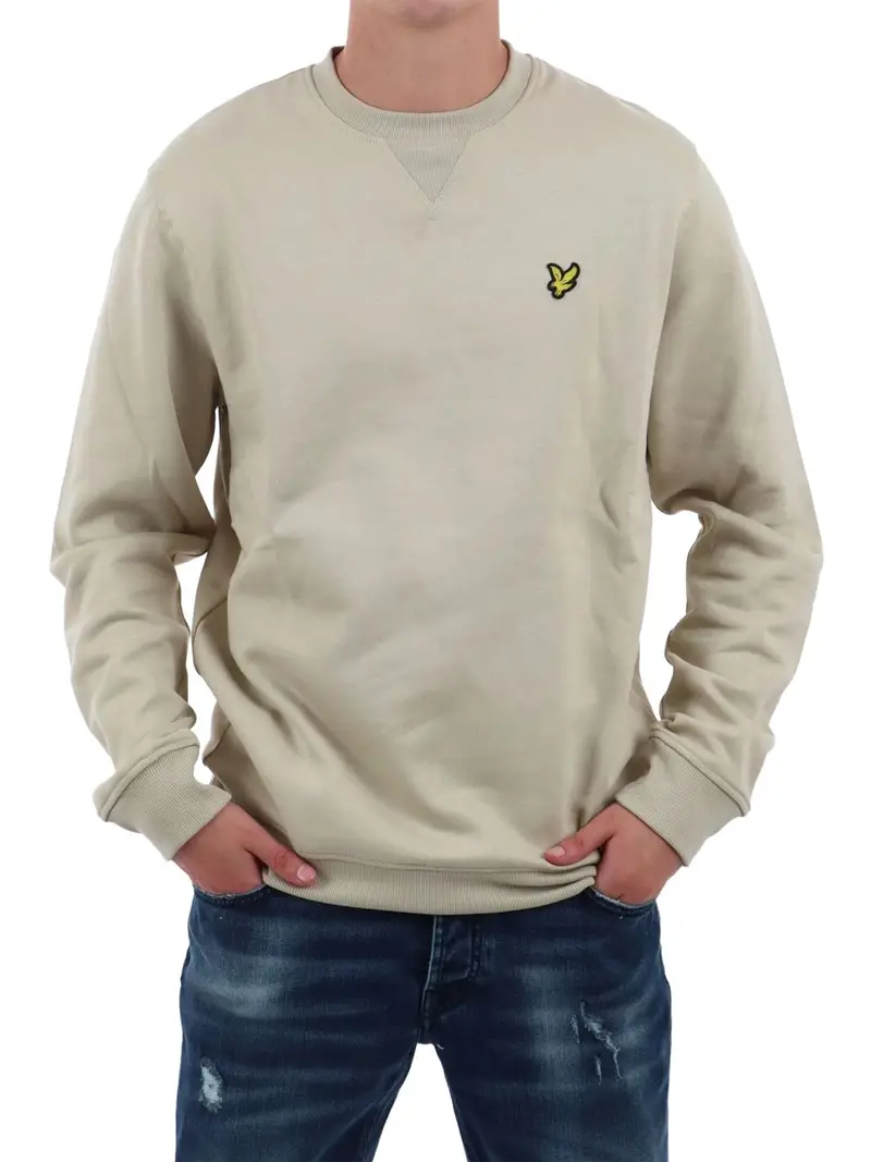 felpa lyle & scott brushed back da uomo - avorio