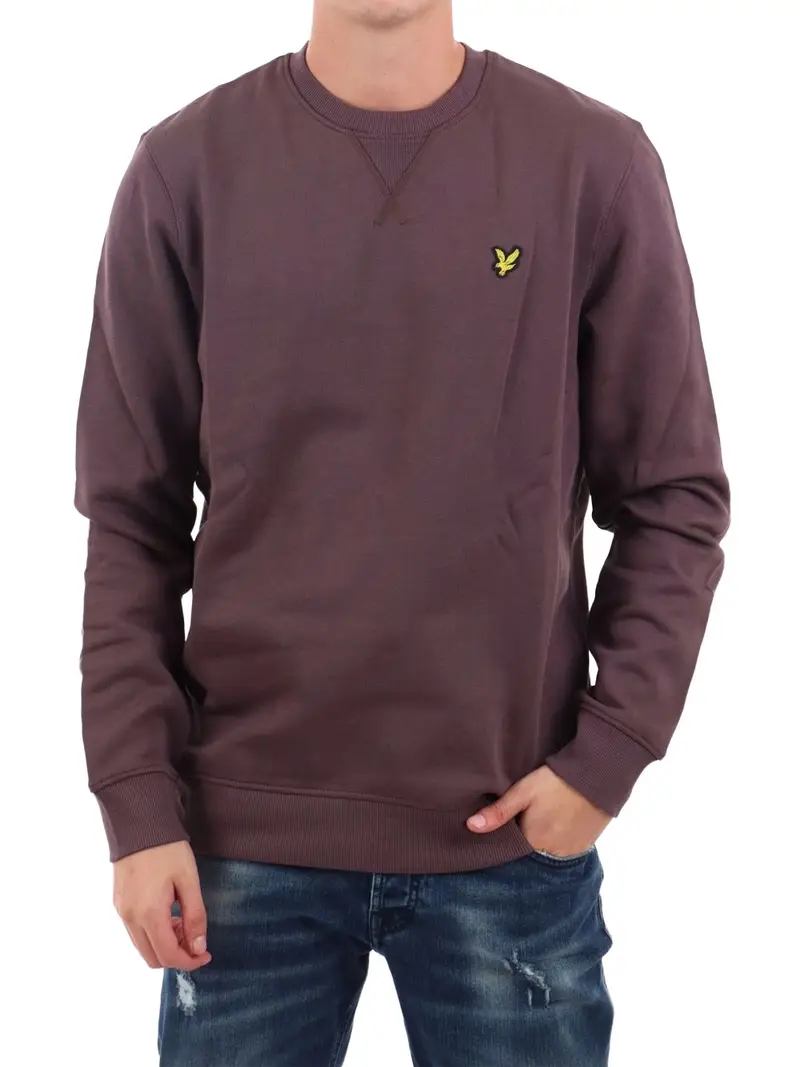 felpa lyle & scott brushed back da uomo - marrone