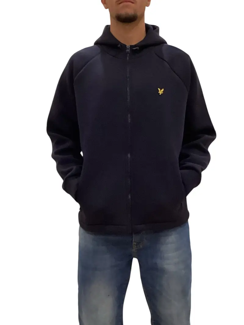 felpa zip lyle & scott da uomo - blu