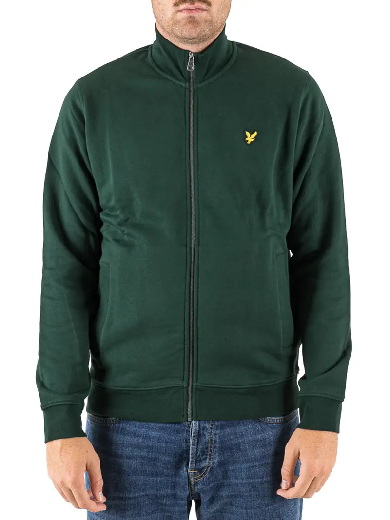 felpa zip lyle & scott da uomo - verde