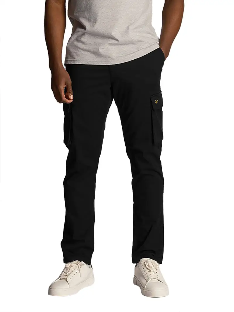 pantalone cargo lyle & scott diego da uomo - nero