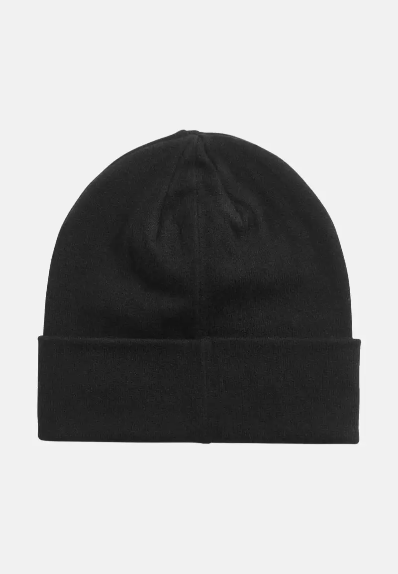 LYLE&SCOTT berretto nero per uomo e donna in maglia con logo miniatura 2