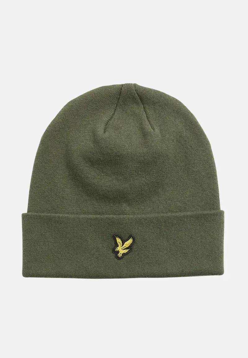 LYLE&SCOTT berretto verde per uomo e donna in maglia con logo