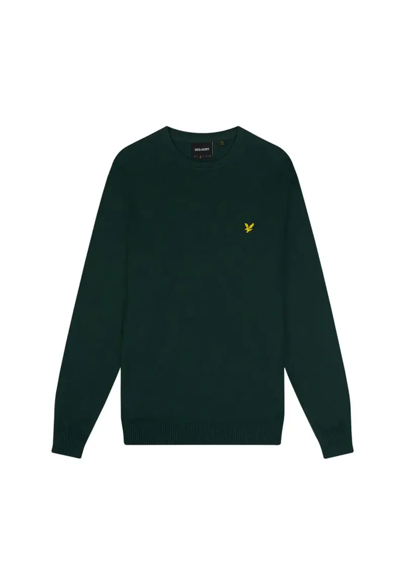 Cotton Merino Crew Neck Jumper W486 - S / Verde