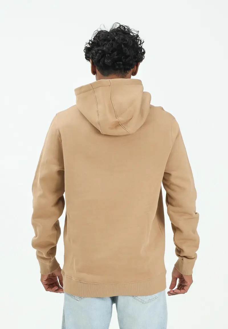 Felpa con cappuccio beige da uomo miniatura 3