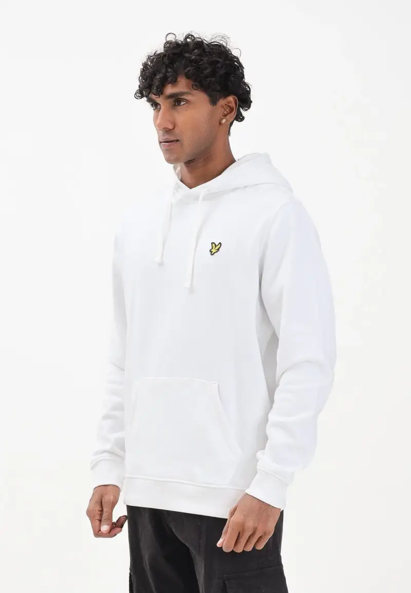 Felpa con cappuccio bianca da uomo
