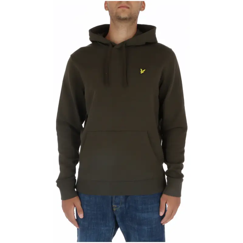 Felpa con Cappuccio Uomo Lyle & Scott in Cotone Beige - green / S