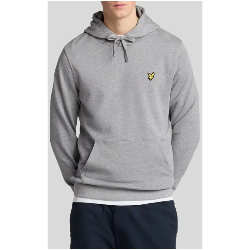 Felpa con Cappuccio Uomo Lyle & Scott in Cotone Beige - grey / S