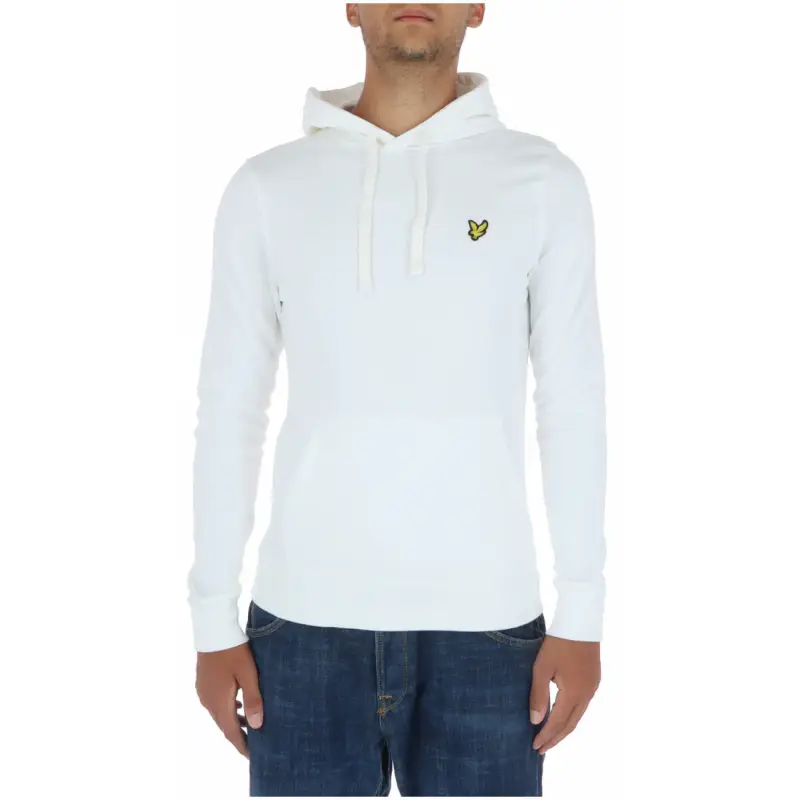 Felpa con Cappuccio Uomo Lyle & Scott in Cotone Beige - white / S