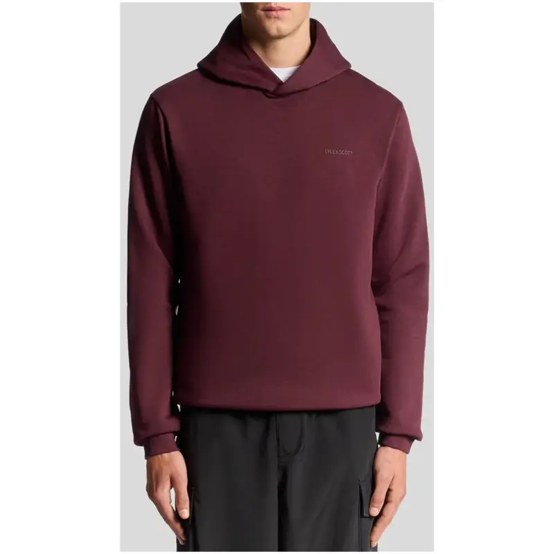 Felpa con Cappuccio Uomo Lyle & Scott - Nero, Autunno/Inverno - bordeaux / S