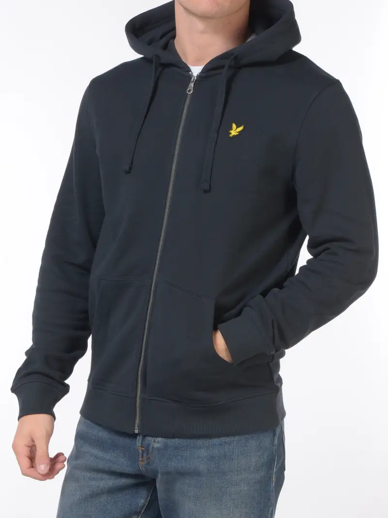 felpa da uomo Lyle&Scott co nzip e cappucio Blu
