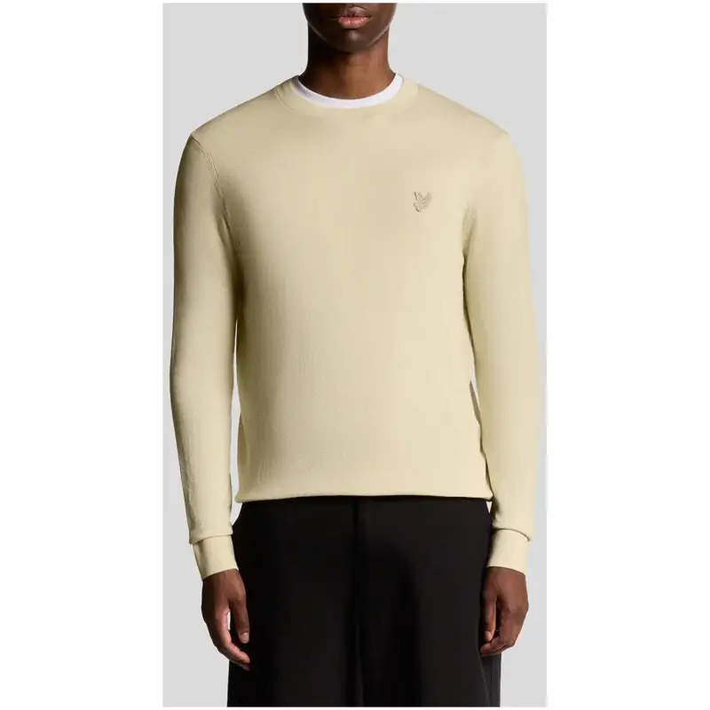 Felpa Uomo Girocollo Blu Lyle & Scott in Cotone - beige / S