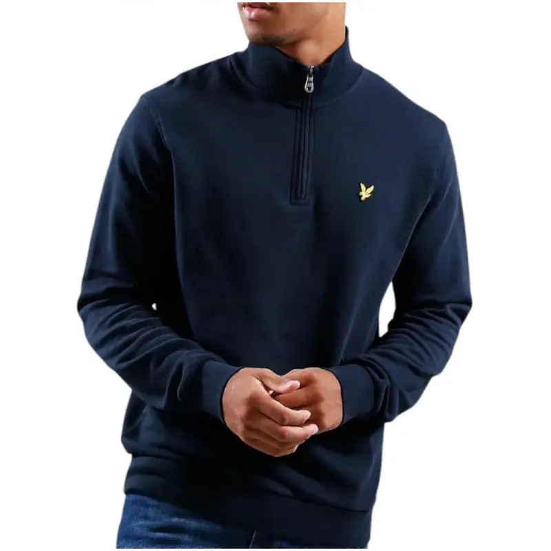 Felpa Uomo Lyle & Scott Blu in Cotone con Zip e Collo Alto - blue / S