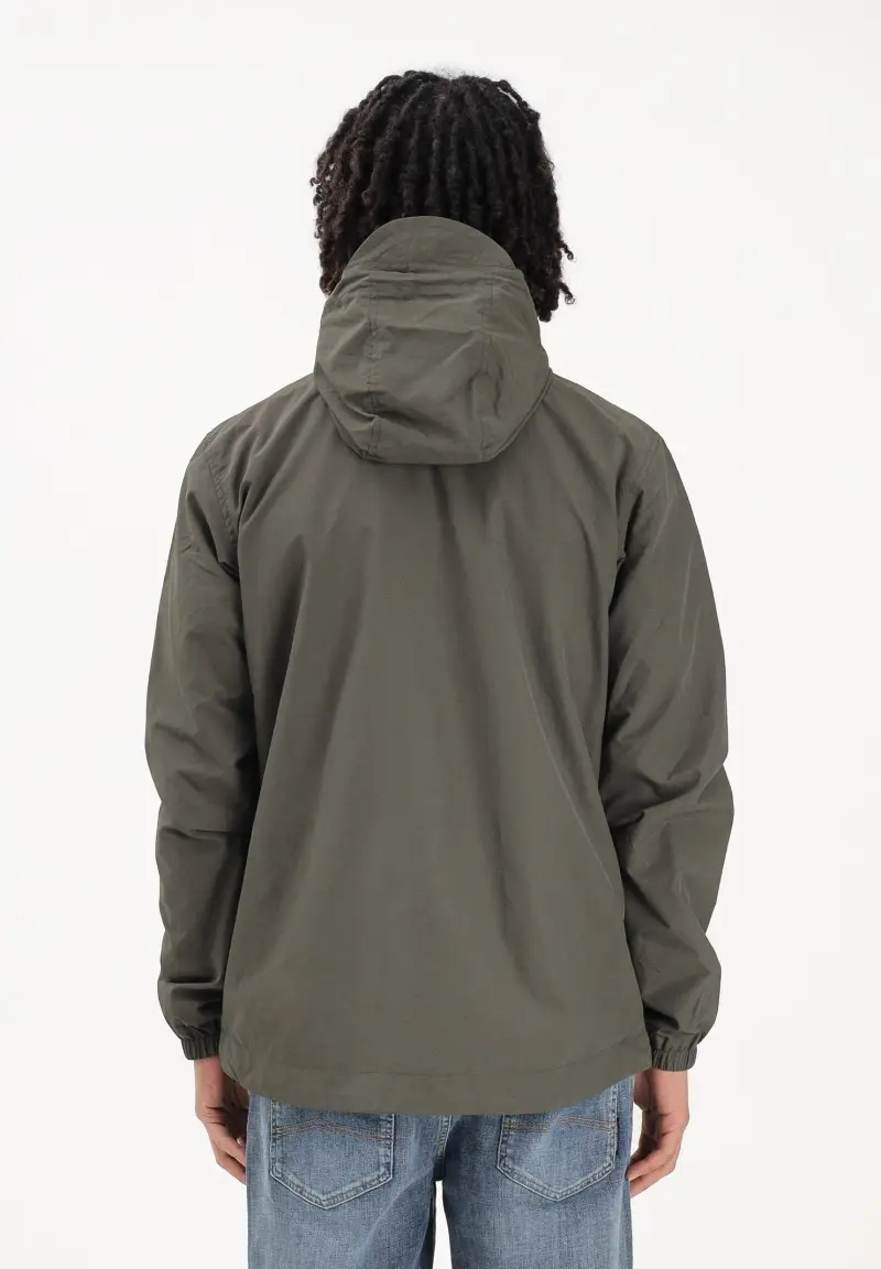 Giacca a vento verde oliva da uomo con patch logo golden eagle miniatura 3