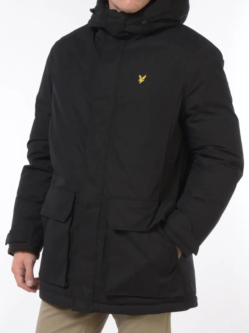 giaccone da uomo Lyle&Scott parka con logo NERO